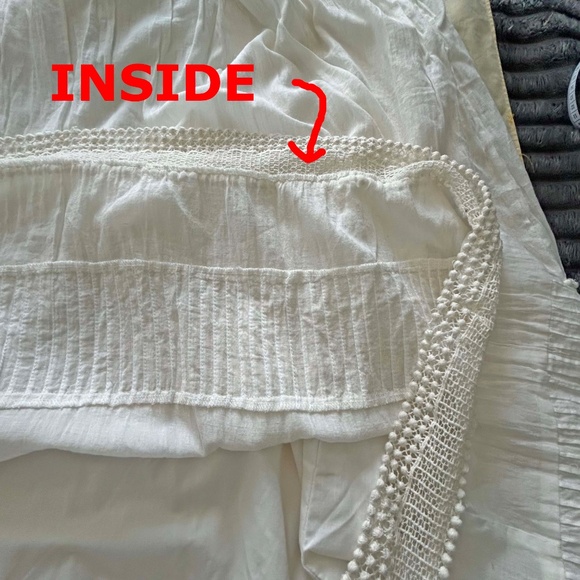 PEASANT SKIRT, LIGHT & AIRY, WINTER WHITE, SIZE 4X, CROCHET LACE DETAILS, LONG - Picture 6 of 12